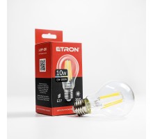 Лампа світлодіодна Led ETRON 10W 4200K Filament A60 E27 прозоре скло 1-EFP-108