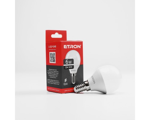 Лампа світлодіодна Led ETRON 6W 4200K Light G45 E14 1-ELP-048