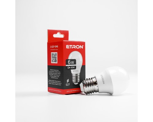 Лампа світлодіодна Led ETRON 6W 4200K Light G45 E27 1-ELP-046