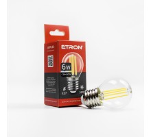 Лампа світлодіодна Led ETRON 6W 4200K Filament G45 E27 прозоре скло 1-EFP-150