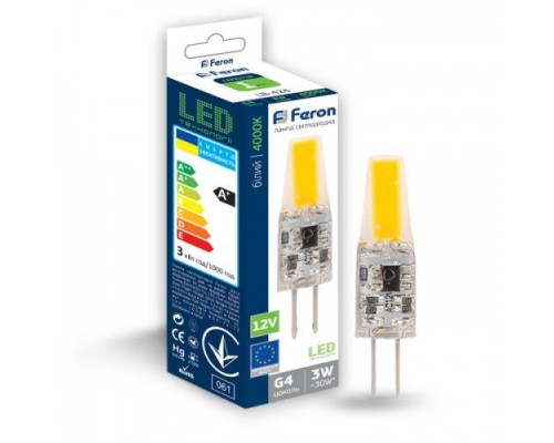 Лампа світлодіодна Led FERON 3W 4000K G4 12V LB-424