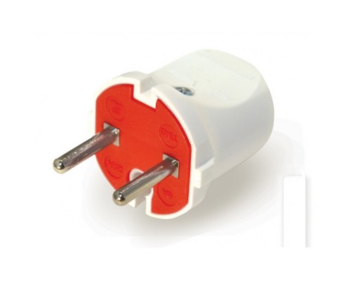 Вилка електрична Teb Elektrik без заземленням пряма біла 10А ТЕВ 300-000-701