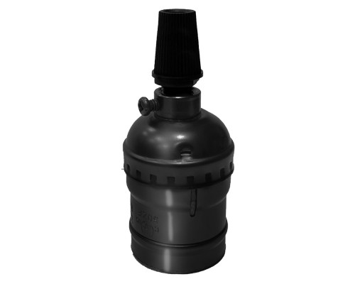 Патрон декоративний Е27 алюміній-перлинно-чорний 4А, 250В 65-35-02