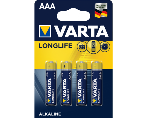 Батарейка VARTA Longlife ААA (жовта полоса) ALKALINE 4шт/уп