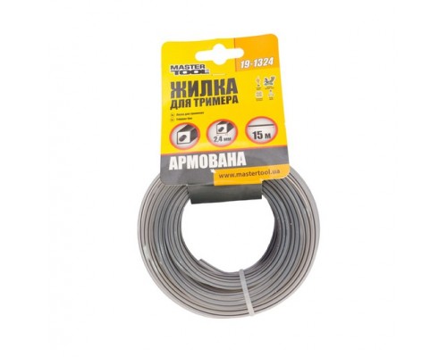 Леска для тримера  2,4мм./15м, квадратна армована 19-1324