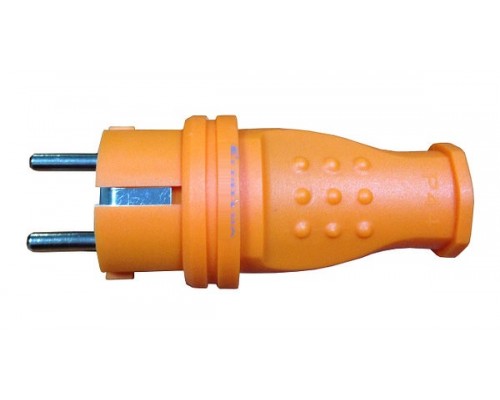 Вилка електрична Teb Elektrik КАУЧУК з заземленням пряма 16А помаранчева ТЕВ 800-401-002