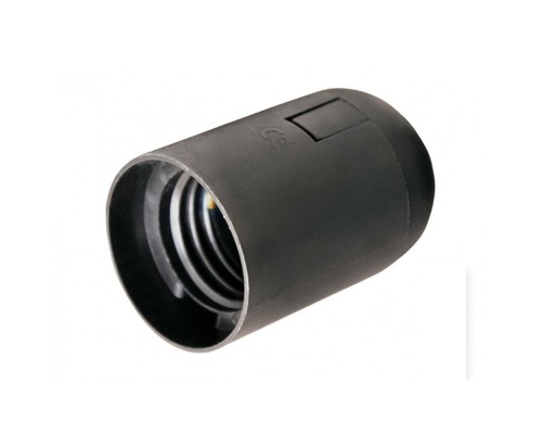 Патрон електричний підвісний Е27 пластик чорний 65-12-12