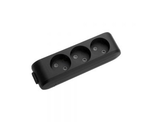 Колодка Panasonic X-tendia 3 гнізда без заземлення чорна 0230-2BL-UA