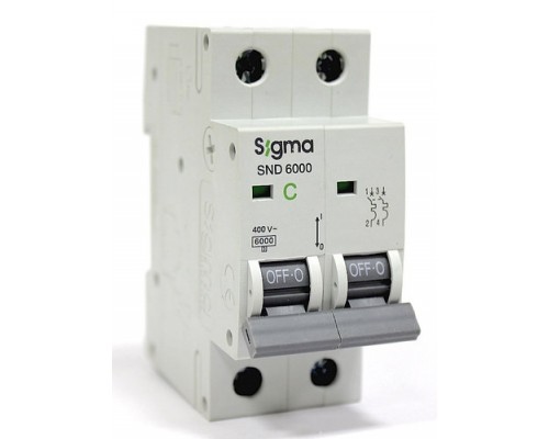 Автоматичний вимикач SIGMA C-типу 2р 50А 55-51-28