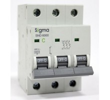 Автоматичний вимикач SIGMA C-типу 3р 25А 6кА 55-54-35