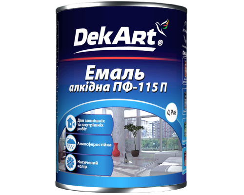 Емаль ПФ-115 0,9кг DEKART блакитна