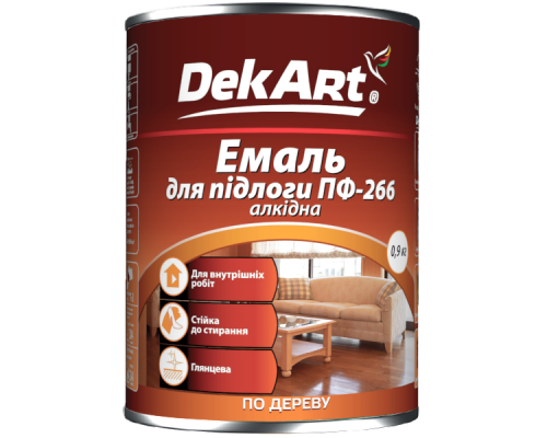 Емаль ПФ-266 0,9кг DEKART жовто-коричнева