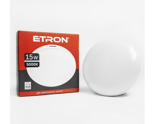 Світильник LED ETRON Communal 15W накладний круг 5000K IP65 1-ECP-504-C