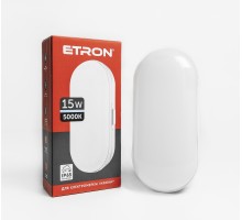 Світильник LED ETRON Communal 15W накладний овальний 5000K IP65 1-ECP-505-E