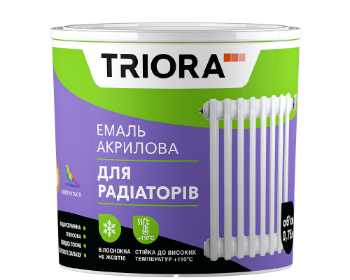 Емаль акрилова для радіаторів 0,75л TRIORA