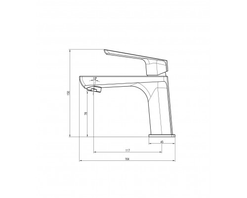 Змішувач для умивальника TOPAZ LEXI TL 21201-H57 чорний