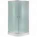 Душова кабіна Lidz LATWA SBM80*80 SAT.LOW.FR низький скло Frost 4 мм