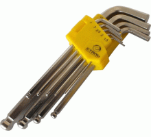 Набір ключів Г- подібних НЕХ шароподібних подовжених 9 одиниць 1,5-10мм Сталь 48103/44529