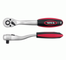 Тріщатка з шарніром і вигнут ручкою YATO, М=3/8 (12,7мм),L=205mm YT-0320
