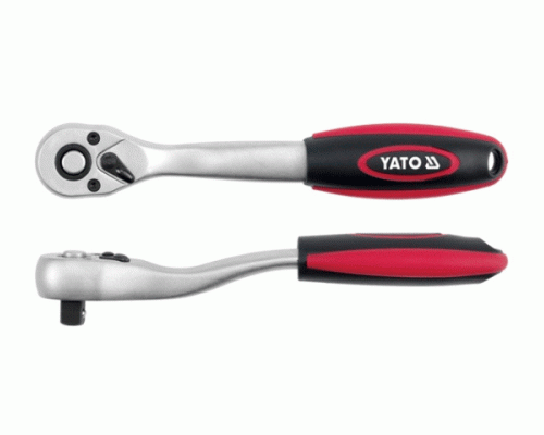 Тріщатка з шарніром і вигнут ручкою YATO, М=3/8 (12,7мм),L=205mm YT-0320