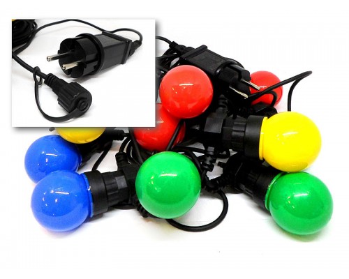 Гірлянда 10 ШАРІВ КОЛЬОРОВІ водонепроникних вулична 5м / 8491