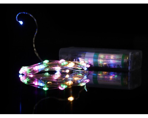 Гірлянда мідний провід (мікс) 3м на батарейках АА*2 / 9310