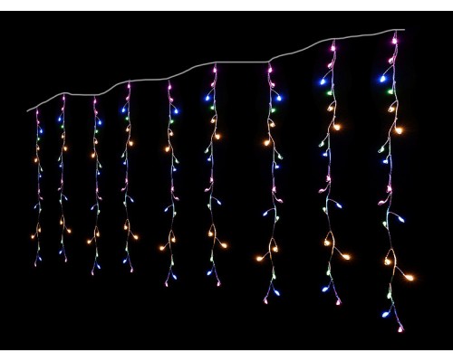 Гірлянда Штора 200 LED мідний провід (мікс) 3м*1м 8606 Гірлянда Штора 200 LED мідний провід (мікс) 3м*1м 8606