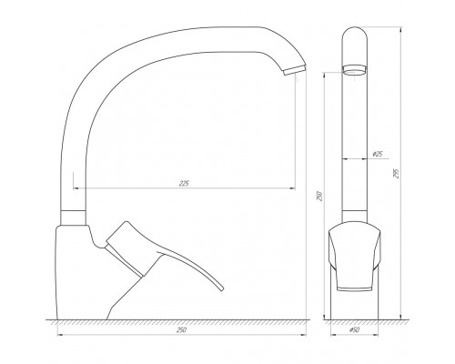 Змішувач для кухні Globus Lux LAZER GLLR-203SG