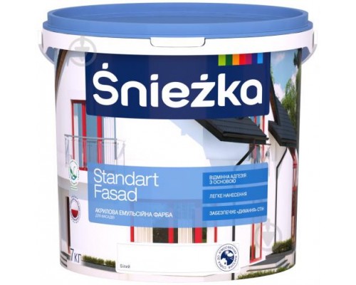 Фарба в/е SNIEZKA фасадна Standart Fasad 15л/20кг Фарба в/е SNIEZKA фасадна Standart Fasad 15л/20кг