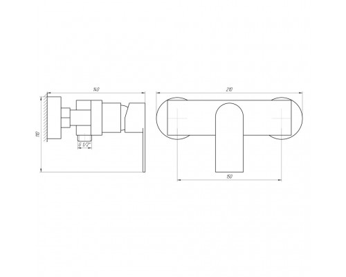 Змішувач для душа, Globus Lux MAIN SHS-105-M