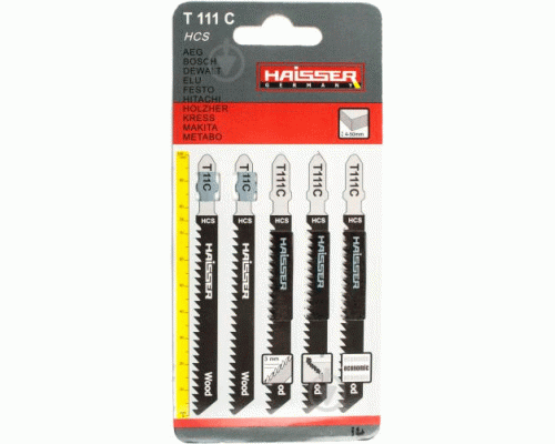 Пильне полотно для лобзика HAISSER T111 C н-р 5шт. 75мм  16569 118006/6111715