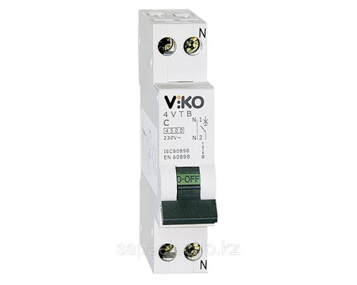 Автоматичний вимикач VIKO C-типу 1р 10А 4VTB-1C10