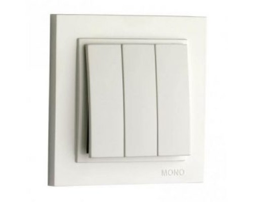 Вимикач 3-х клавішний Mono Electric DESPINA білий 102-190022-114
