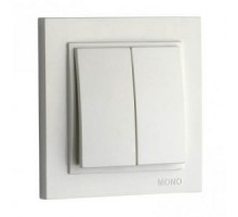 Вимикач 2-х клавішний Mono Electric DESPINA білий 102-190025-102