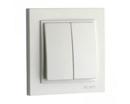 Вимикач 2-х клавішний Mono Electric DESPINA білий 102-190025-102