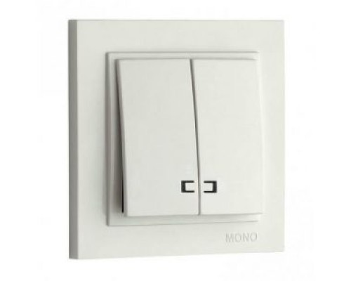 Вимикач 2-х клавішний Mono Electric DESPINA з підсвіткою білий 102-190025-103