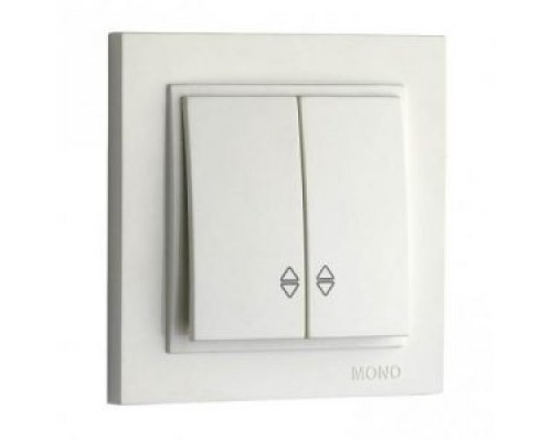 Вимикач 2-х клавішний Mono Electric DESPINA прохідний білий 102-190023-111