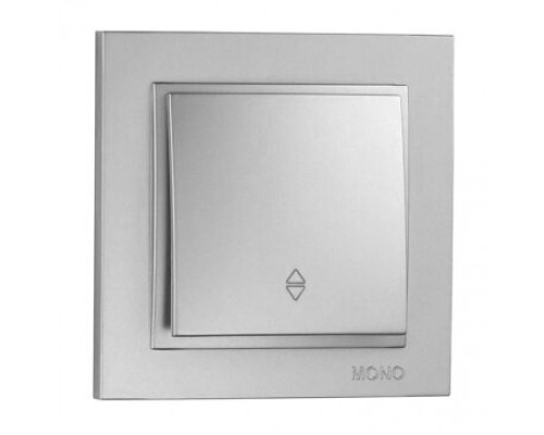 Вимикач 1-но клавішний Mono Electric DESPINA прохідний срібло 102-212125-109