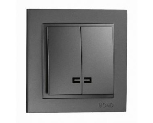 Вимикач 2-х клавішний Mono Electric DESPINA з підсвіткою графіт 102-202025-103