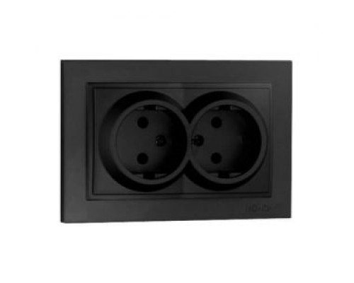 Розетка 2-на без заземлення Mono Electric DESPINA графіт 102-202005-121