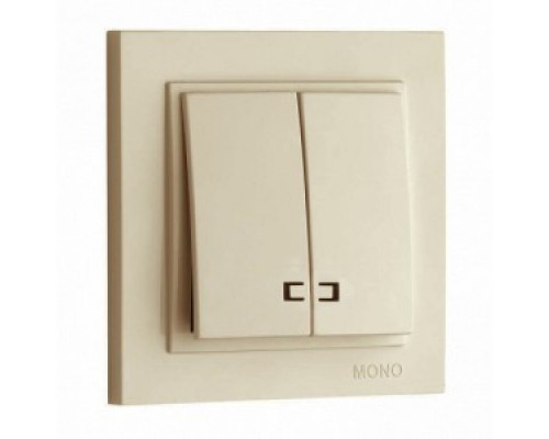 Вимикач 2-х клавішний Mono Electric DESPINA з підсвіткою крем 102-010025-103