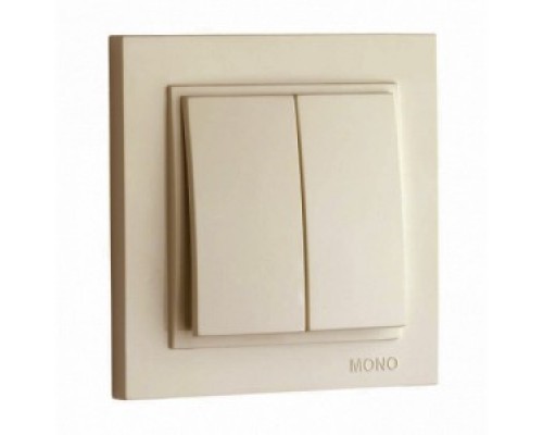Вимикач 2-х клавішний Mono Electric DESPINA крем 102-070025-102