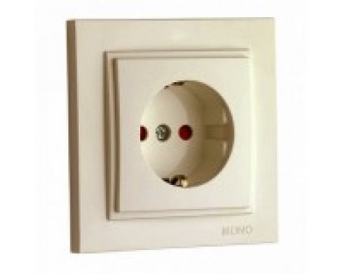 Розетка 1-на з заземленням Mono Electric DESPINA та захист для дітей крем 102-010021-119