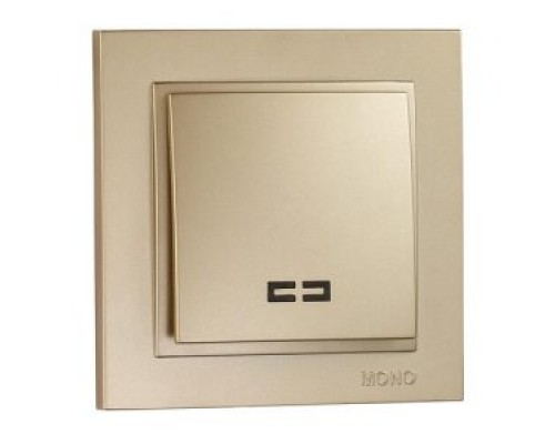 Вимикач 1-но клавішний Mono Electric DESPINA з підсвіткою титан 102-222225-101