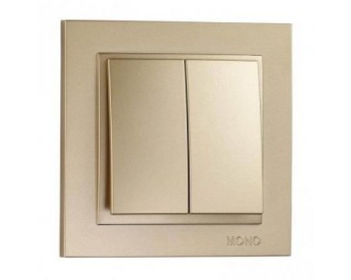 Вимикач 2-х клавішний Mono Electric DESPINA титан 102-222225-102