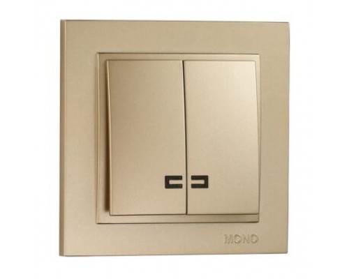 Вимикач 2-х клавішний Mono Electric DESPINA з підсвіткою титан 102-222225-103