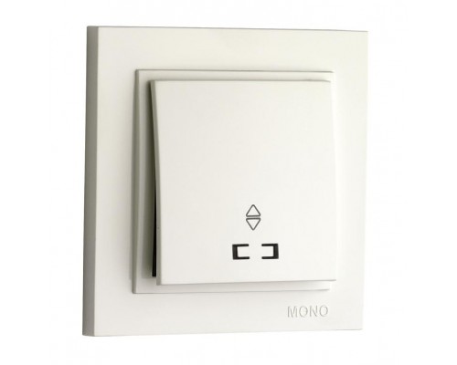 Вимикач 1-но клавішний Mono Electric DESPINA прохідний з підсвіткою білий 102-190025-110