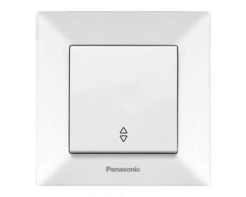 Вимикач 1-но клавішний Panasonic Arkedia Slim білий прохідний 0003-2WH-UA