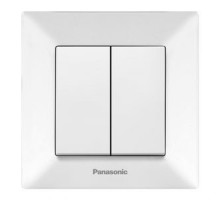 Вимикач 2-х клавішний Panasonic Arkedia Slim білий 0009-2WH-UA
