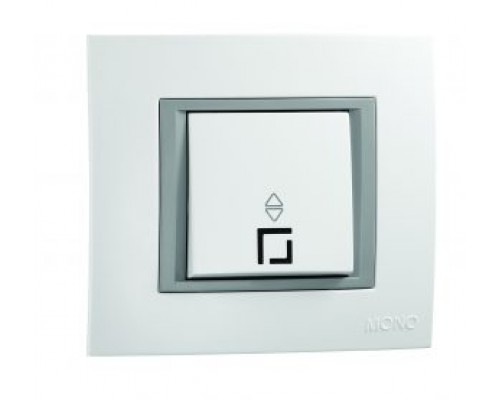 Вимикач 1-но клавішний Mono Electric MONTE білий прохідний 105-010101-109
